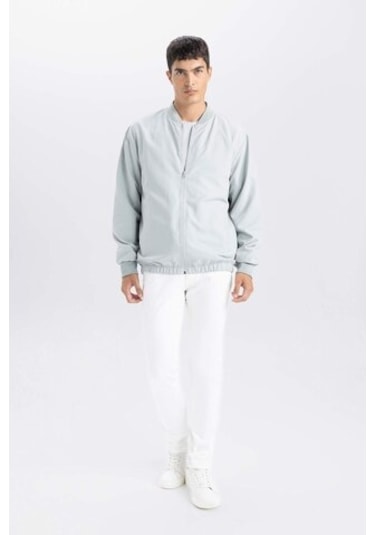 DeFacto Su İtici Hafif İnce Bomber Mont Ceket Kolej Yaka Fermuarlı Cepli Mevsimlik D7447AX24AUGN1255 Yeşil