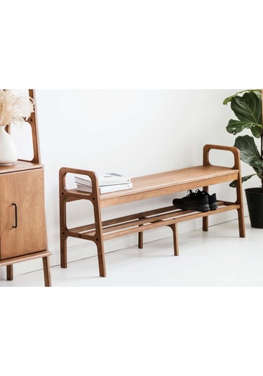 Woodesk Ponte Ahşap, Ayakkabılık Ve Raf Sistemi, 150x65, Tik Renk Teak