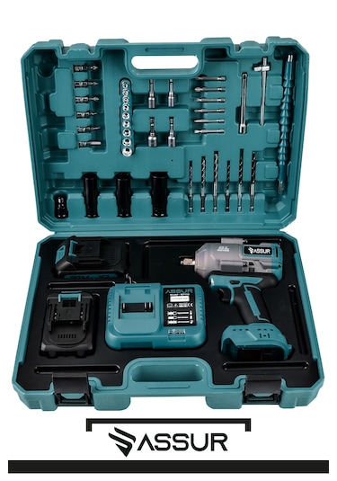 Assur ASR241 21V Çift Akü 1100NM Somun Sıkma Sökme Mavi