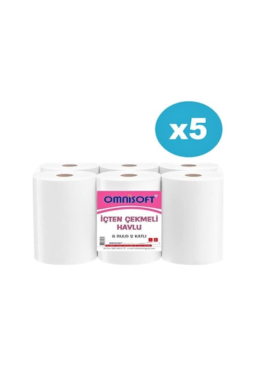 Omnisoft İçten Çekmeli Havlu 6'lı 5 Paket 2.5 KG