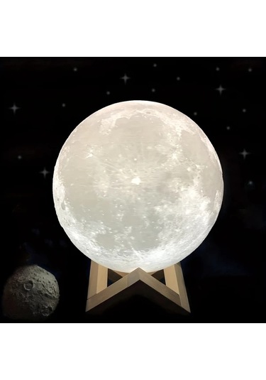 Willowhaven 1pc Aced Akıllı Ay Lambası 7.11inch/18cm Led Usb Şarj 128 Renk Uzaktan Kumanda