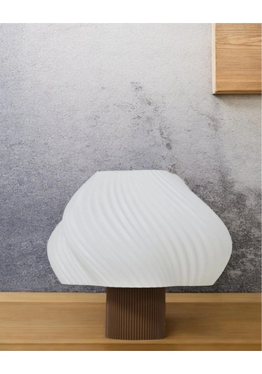 Aura Modern Tasarım Masa Lambası , Komidin Aydınlatma Şık Abajur - Kahve Beyaz Çok Renkli