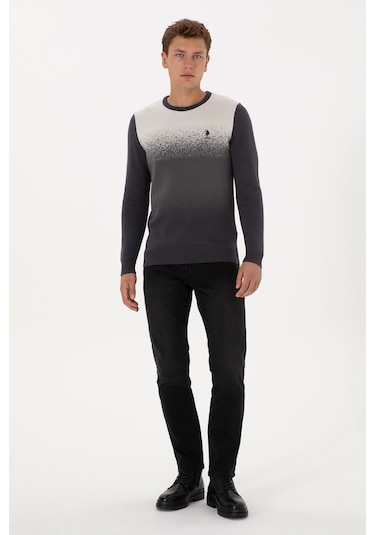 U.S. Polo Assn. Erkek Regular Fit Bisiklet Yaka Antrasit Kazak 50314985-VR006 U.S. Polo Assn. Erkek Regular Fit Bisiklet Yaka Antrasit Kazak 50314985-VR006