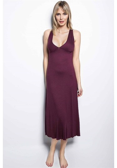 Monamise 19226 Kısa Kollu Gecelik - Mor Mor