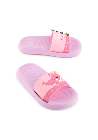 Gezer Yazlık Kız Çocuk Eva Banyo Havuz Plaj Terlik PEMBE