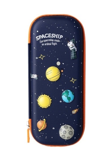 Sevimli Ve Büyük Kapasiteli Çocuklar İçin Karikatür Desenli Kalem Kutusu, Okul Ve Ofis Kullanımına Uygun MAvi