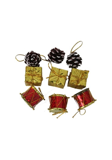 9 lu Karışık Yılbaşı Ağacı Süsü 3 cm