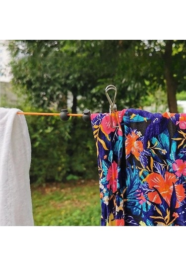 Didadodo Turuncu 10m Delikli Olmayan Çamaşır İpi Geri Çekilebilir Taşınabilir Seyahat Kurutma Rafı Açık Kamp Rüzgar Geçirmez Taşınabilir Asılı Çamaşır İpi - Küçük Ve Pratik Turuncu