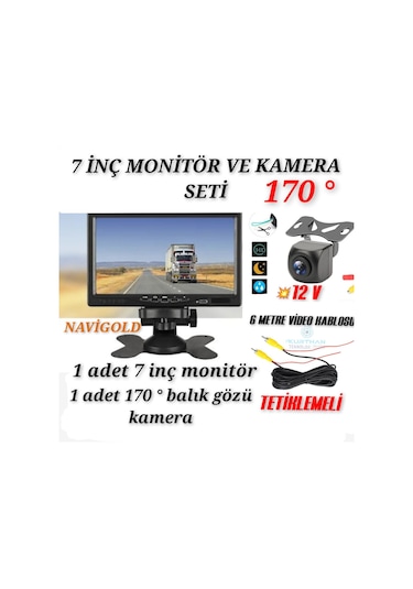7 İNÇ MONİTÖR + 170 ' GENİŞ AÇI KAMERA SETİ