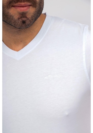 Fore Sport Erkek V Yaka T-shirt Beyaz