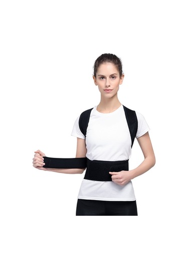 Sones Kifoz Düzeltme Kemeri Omurga Sırt Sabitleme Kemeri Düzeltme Giysileri, Beden: S Siyah