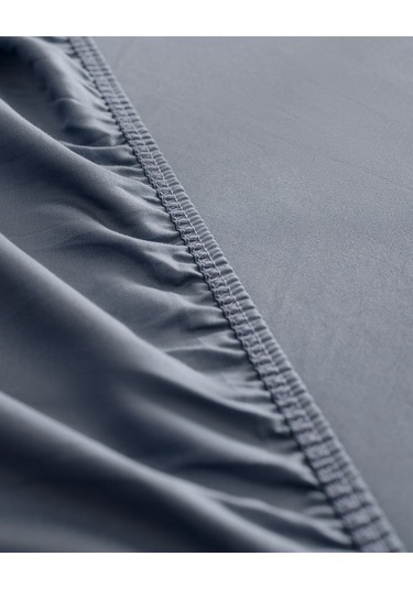 Ciel Tek Kişilik %100 Pamuk Lastikli Saten Çarşaf - Koyu Mavi 8684427179604 Mavi