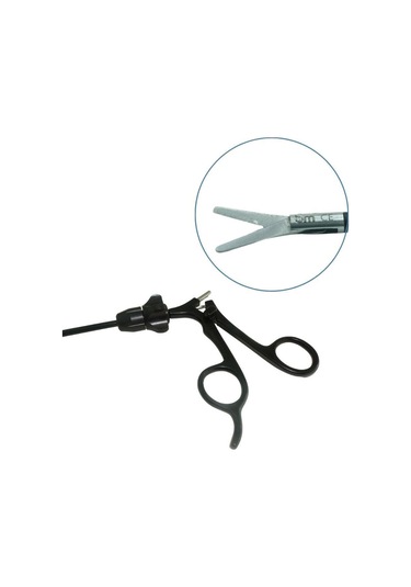 ﻿Barışhan Medikal Laparoskopik Reusable Düz Uç Makas 5 x 330 MM 20 MM Çene Siyah