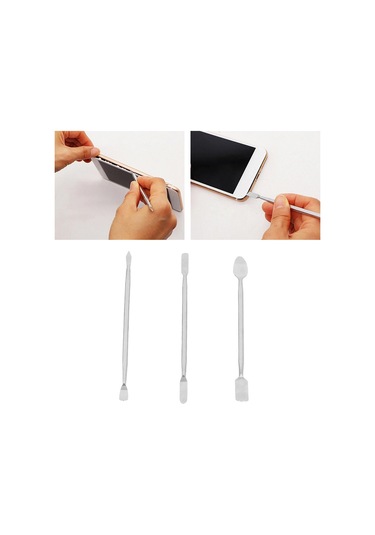 Moveevo 3 Parça Çelik Cep Telefonu Tamir Aleti Seti - Esnek 6 Farklı Uçlu Çıkartma Çubukları - Tablet Ve Telefon Çözümleme Araçları