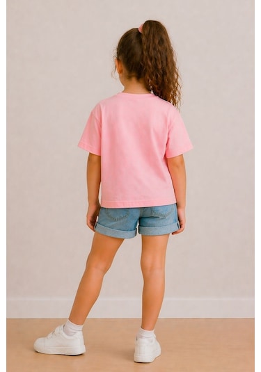 Zuzunga Kız Çocuk Basic Kısa Kollu T-shirt Pembe