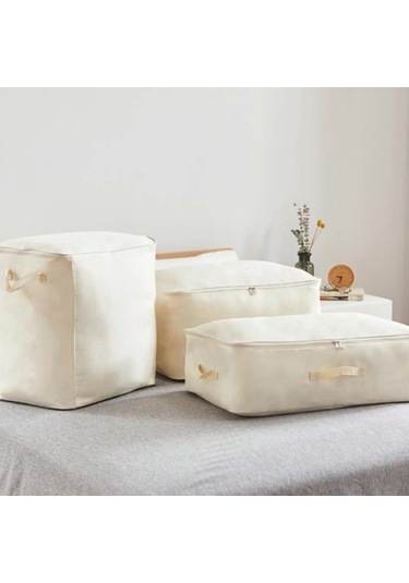 Dancemonkey Cbtx Moho&home Mdj-618012 Yorgan Battaniye Dolap Düzenleyici 600d Oxford Saklama Çantası - Bej Standart 140l