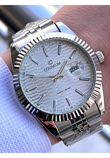 Coliseum Çelik Kordon Takvimli Kadran Kutulu Seri Erkek Kol Saati Ft.aas.ı003