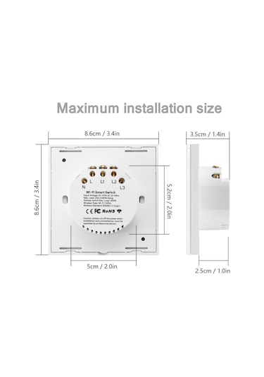 Wi-fi Akıllı Anahtar Işık Anahtarı Basmalı Düğme Ses Kontrolü Uzaktan Kumanda Dokunmatik Kontrol Nötr Kabloya İh-siyah
