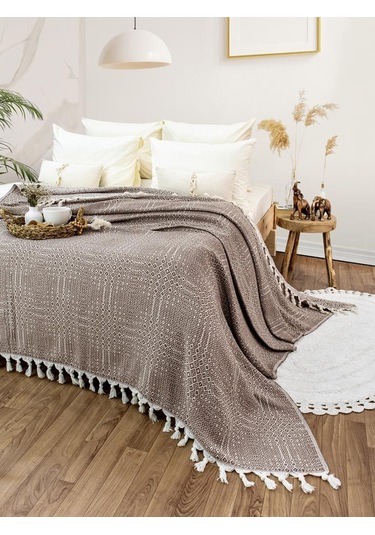 Battaniye Pamuk Riona 180x200 Cm Kahve