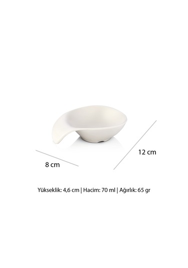 Alezy 661 Göreme Melamin Termostar Mat Kulplu Sosluk 12 Cm Beyaz