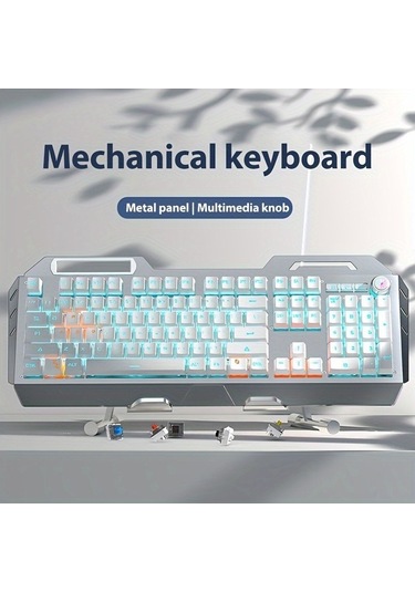 Fastbuy 104 Tuşlu Mavi Arkadan Aydınlatmalı Ergonomik Kablolu Mekanik Klavye