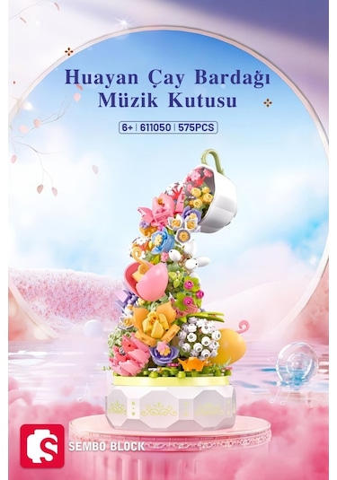 Sembo Block Huayan Cayı Muzikli Florist Seti 575 Parça Yapı Blokları