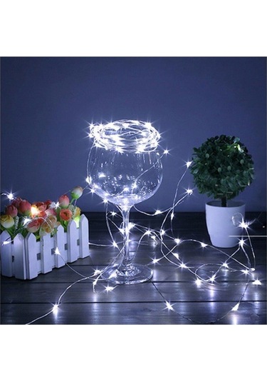 Peri Led 10 Metre Pilli Beyaz Renk Dekoratif Aydınlatma Beyaz