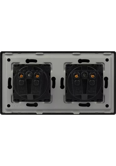 Dealuxx Cam Çerçeveli Siyah Çift Prizli Priz 193877878