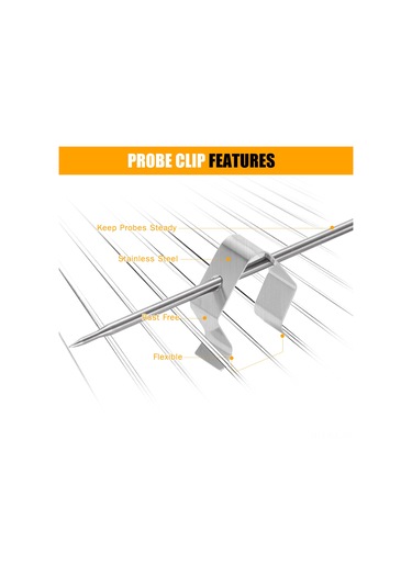 Gajeena 4 Adet Tek Delikli 304 Paslanmaz Çelik Izgara Prob Tutucu, Ev Ofisi Mutfak Bbq Yemek Sıcaklık Ölçer İçin Sabitleme Klipsi Çok Renkli