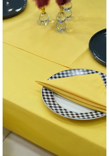 Dream Kumaş Peçete Modelleri Leke Tutmaz Kumaş Peçete Çeyiz Seti 6lı Paket Sarı