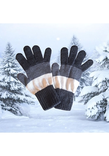 Garson Beden Erkek Çocuk Eldiven Lacivert Beyaz - 8-12 Yaş Lacivert