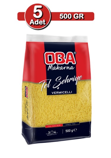 Oba Tel Şehriye Makarna 500 G X 5 Adet Aile Tipi Çoklu Paket