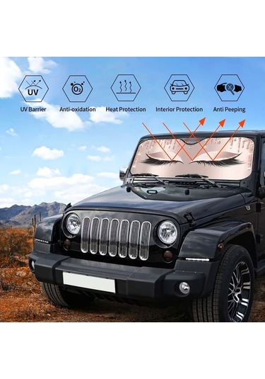 Topshop1 Göz Kırpan Tasarım Araç Güneşliği - Uv Koruma Katlanır Hızlı Soğutma