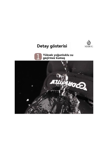 Kayak Sıcak Rüzgar Geçirmez Su Geçirmez Dokunmatik Ekran Eldiveni Gri Beyaz