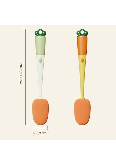 Yeşil Havuç Suyu 3 In 1 Şişe Fırça Seti Şişe Temizleme Fırçası Bardak Temizleme Aracı Biberon Fırça Seti