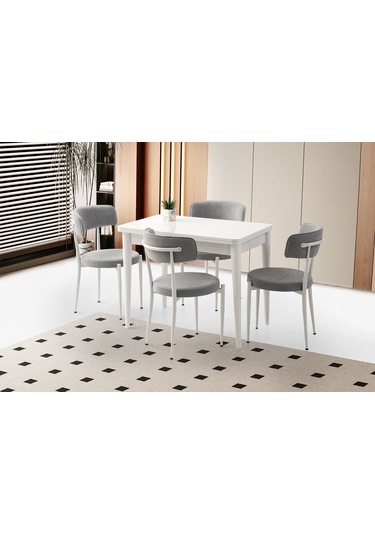 Rotary Masa, Armoni Sandalye, Beyaz, 100x65 Beyaz