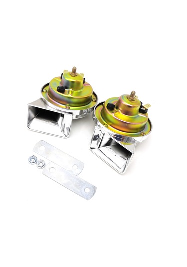 Samdoo 12v Çift Tonlu Salyangoz Korna - Yüksek Sesli Araç Ve Motosiklet Uyarı Sistemi 2'li Set