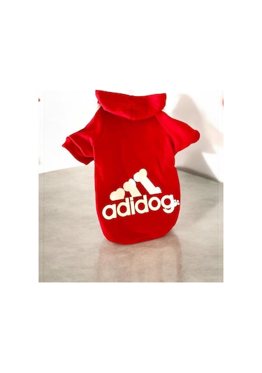 Kemique Red Adidog Kapşonlu Sweatshirt Köpek Kazağı