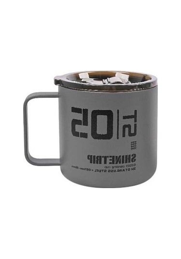 Ebitda Açık Hava Kamp Su Bardağı, 2 Katmanlı Çelik Bardak, Dayanıklı Ve Pratik Koyu Gri