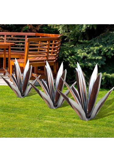 Trendooze Homyl Yapay Yılan Agave Bitki Ofis Dekorasyon Gümüş-27cm