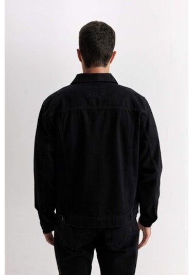 DeFacto Düğmeli Cepli Jean Ceket D2846AX24AUNM40 Siyah