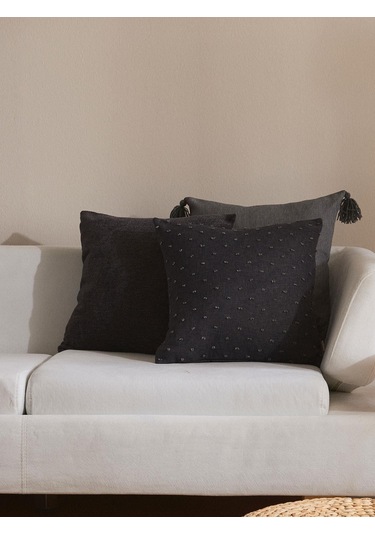 Noir Touch 3'lü Kırlent Kılıf Seti Siyah