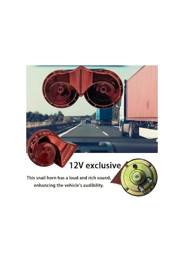 Hightower 1 Adet 12v Salyangoz Renkli Trompet Yüksek Sesli Alt Üst Zengin Altın Renk Korna Motosiklet