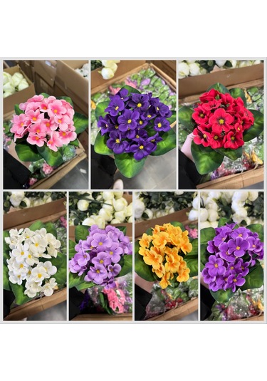 Konak Züccaciye5 Dallı Menekşe Küçük 18cm 25 Çiçekli-12 Yapraklı