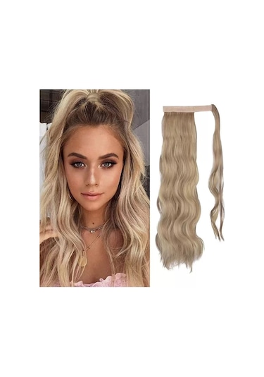 Caş Dekorasyon Küllü Sarı Renk Cırtcırtlı Dalgalı At Kuyruğu Saç