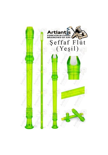 Şeffaf Flüt Blok 1 Adet Renkli Blok Fülüt Şeffaf Abs Plastik 3 Parça Kaliteli Net Ve Yüksek Ses Kalitesi Fülüt Yeşil