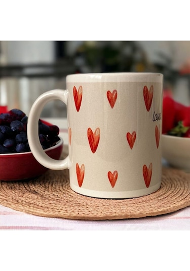 Kalpli Desen Baskılı Sublimasyon Kupa