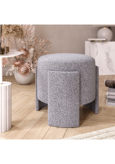 Ash 3 Ayaklı Minimalist Puf, Oturma Odası, Antre Puf Gri