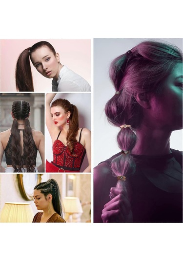 20 Adet Boho Saç Bandı Bileziği, Kadınlar Ve Kızlar İçin At Kuyruğu Tutucu Saç Bantları Çok  Renkli