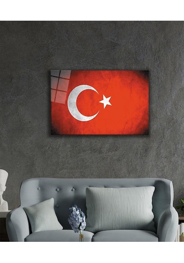 Türk Bayrağı Cam Tablo 4mm Dayanıklı Temperli Cam